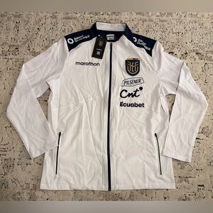Marathon Authentic Ecuador National Team Soccer White Jacket Men’s Sz: L